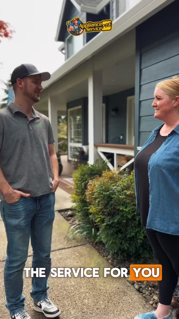 Appliance Service Pro owner with a happy customer outside her home